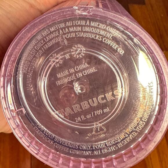 Starbucks Disco Grid Tumbler Summer 2021 Pink Ombré 24oz - Picture 3 of 4
